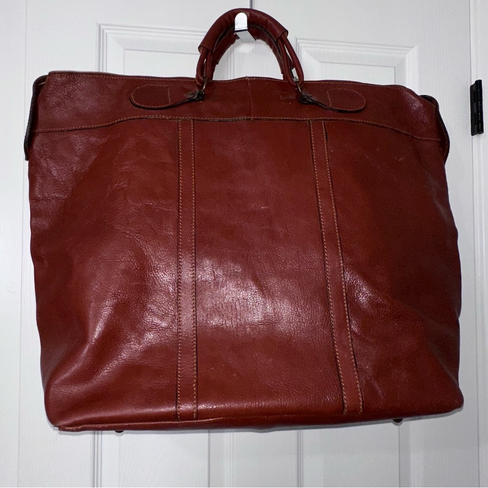 Vintage Guelfi & Ghibellini Made in Italy Genuine Leather  Brown Duffle Bag